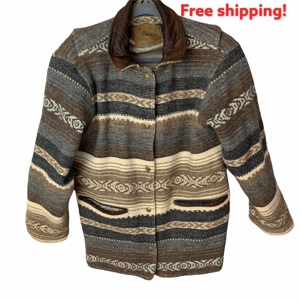 Vintage Woolrich Wool Southwestern Blanket Jacket